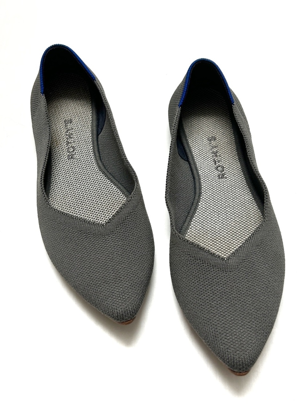 Rothy’s The Point pointed toe flats dark gray classic size 9
